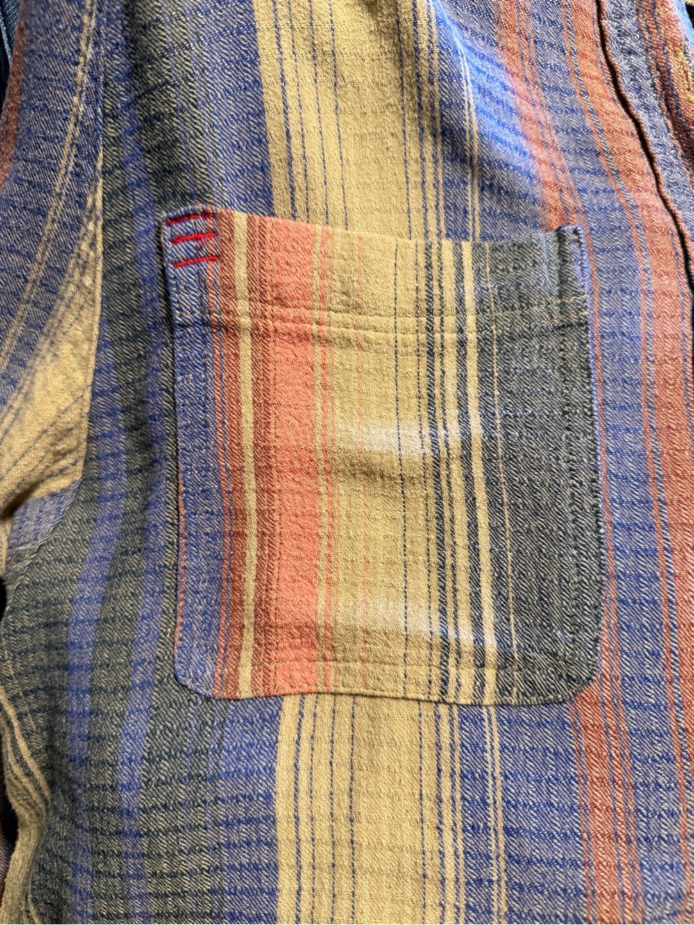 BDG Oversized Striped Button-Down Shirt in Blue, Green, Pink - Picture 5 of 10